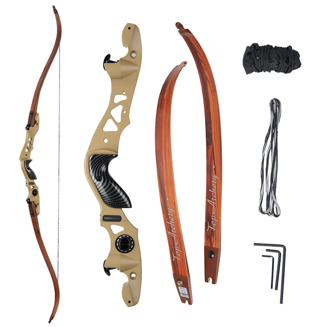 60 Archery Recurve Bow ET-1 ILF Riser with N3 Carbon Fiber Limb Recurve Bow Limbs 16-50 lbs for Left Hand 40lbs 60 Archery Recurve Bow ET-1 ILF Riser with N3 Carbon Fiber Limb Recurve Bow Limbs 16-50 lbs for Left Hand 40lbs