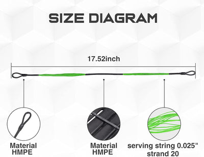 17.52" Archery Pistol Crossbow String for Bowstring Replacement Fit Most 50lbs/80lbs Pistol Crossbows