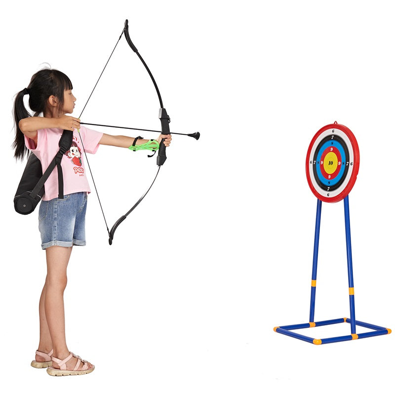 Kids Takedown Red Archery Bow with 4 Sucker Arrows String Sight Finger Saver