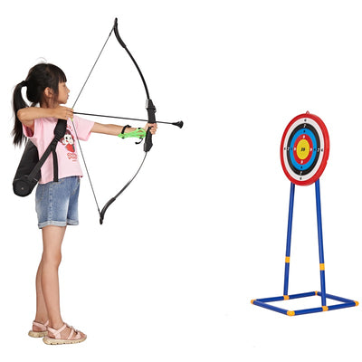 Kids Takedown Red Archery Bow with 4 Sucker Arrows String Sight Finger Saver