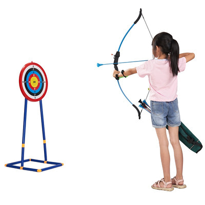Kids Takedown Black Archery Bow with 4 Sucker Arrows String Sight Finger Saver