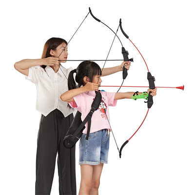 Kids Takedown Red Archery Bow with 4 Sucker Arrows String Sight Finger Saver