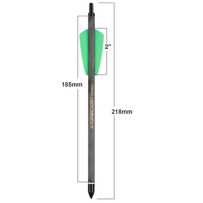 TopArchery 7.5" Crossbow Bolts Carbon Archery Arrows Target OD 7.5mm ID 6.2mm Green/Orange/Red