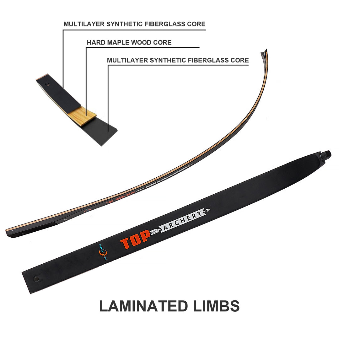 TOPARCHERY Takedown Bogen-Limbs 56 Zoll – 30-50 Lbs, Aus Fiberglas & Ahorn, Für Rechtshänder, Nur Für TOPARCHERY Riser