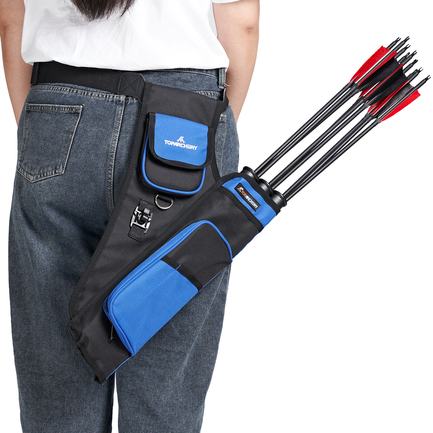 TopArchery 3-Tube Waist Arrow Quiver Archery Blue
