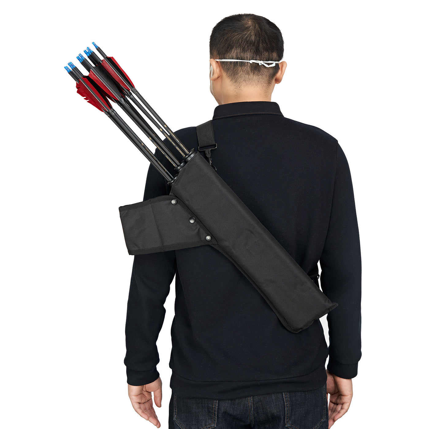 3-Tube Black Waist Arrow Quiver Archery