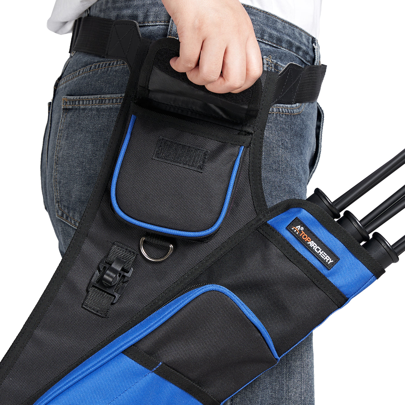 TopArchery 3-Tube Waist Arrow Quiver Archery Blue