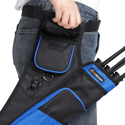 TopArchery 3-Tube Waist Arrow Quiver Archery Blue