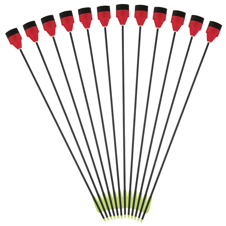 12 Flèches Fibre De Verre 27 Pouces Pour Jeunes - Empennes Plastique 2.5 Pouces - Huntingdoor