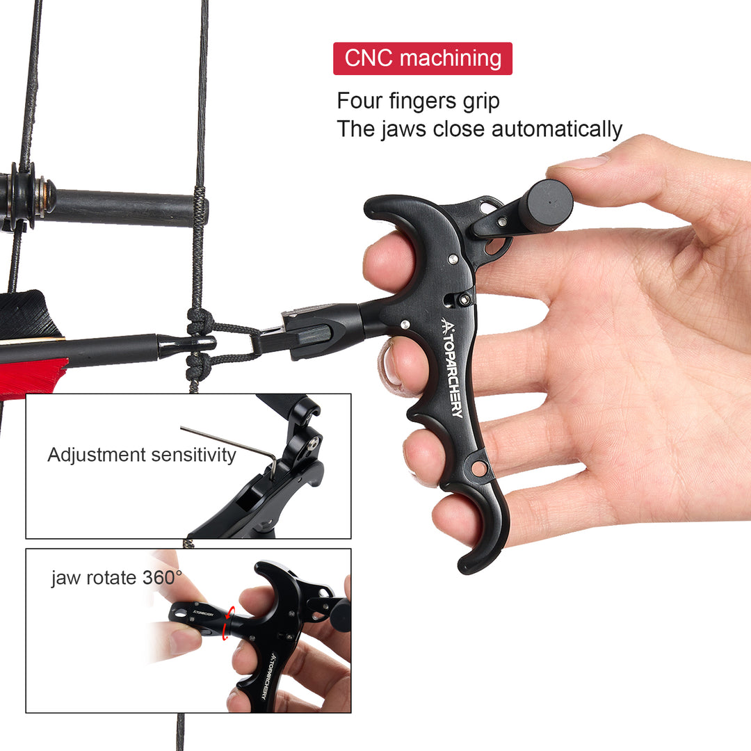 【激レア！】Finger Bow 4 Finger Release Aids Thumb Trigger Compound Bow – AMEYXGS