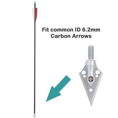 37-50 Grain 2-blade Screw-in Archery Broadhead Arrowhead Silver Color Hunting