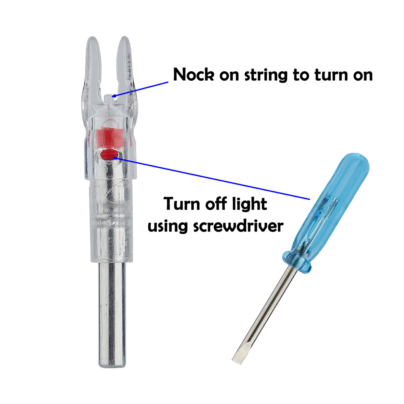 12x 6.2mm Lighted Nocks with Power Switch
