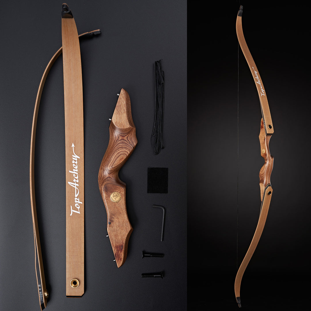 60" Black Hunter Takedown Longbow - 20-60 Lbs Draw Weight, Right Hand Archery Set For Adults