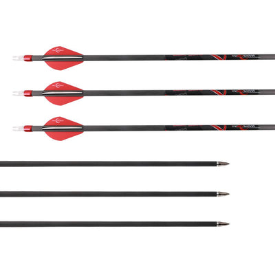 TopArchery Red Fletched Pure Carbon Arrows