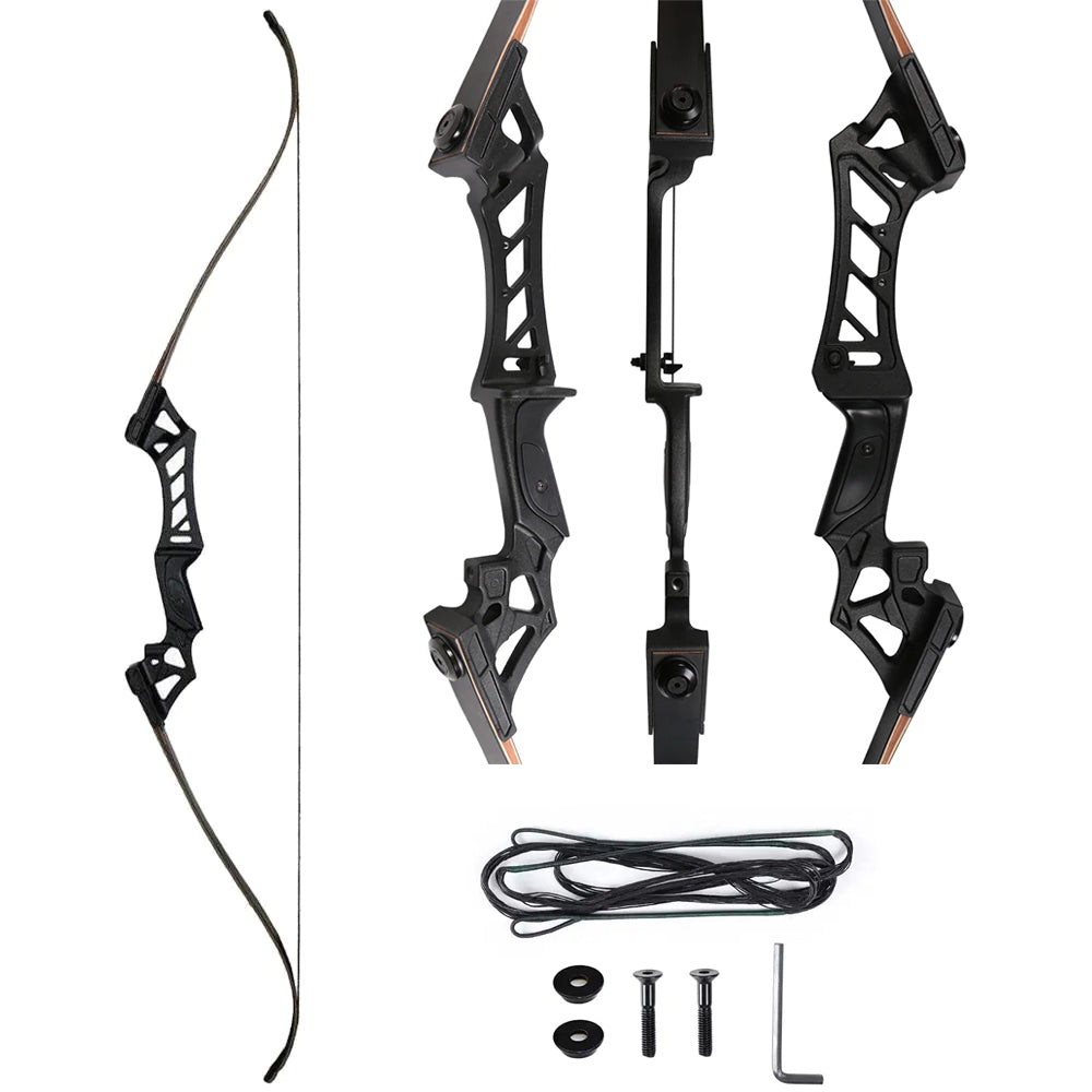 60" 35lbs Laminated Archery Takedown Recurve Bow Aluminum Alloy Metal Riser Hunting Practice