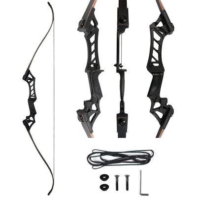 60" 35lbs Laminated Archery Takedown Recurve Bow Aluminum Alloy Metal Riser Hunting Practice