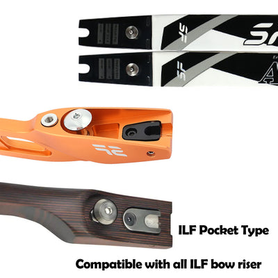 52" 62" 68" Archery Carbon ILF Recurve Bow Limbs 18-38lbs Compatible for ILF Riser Competition Hunting Shooting Training
