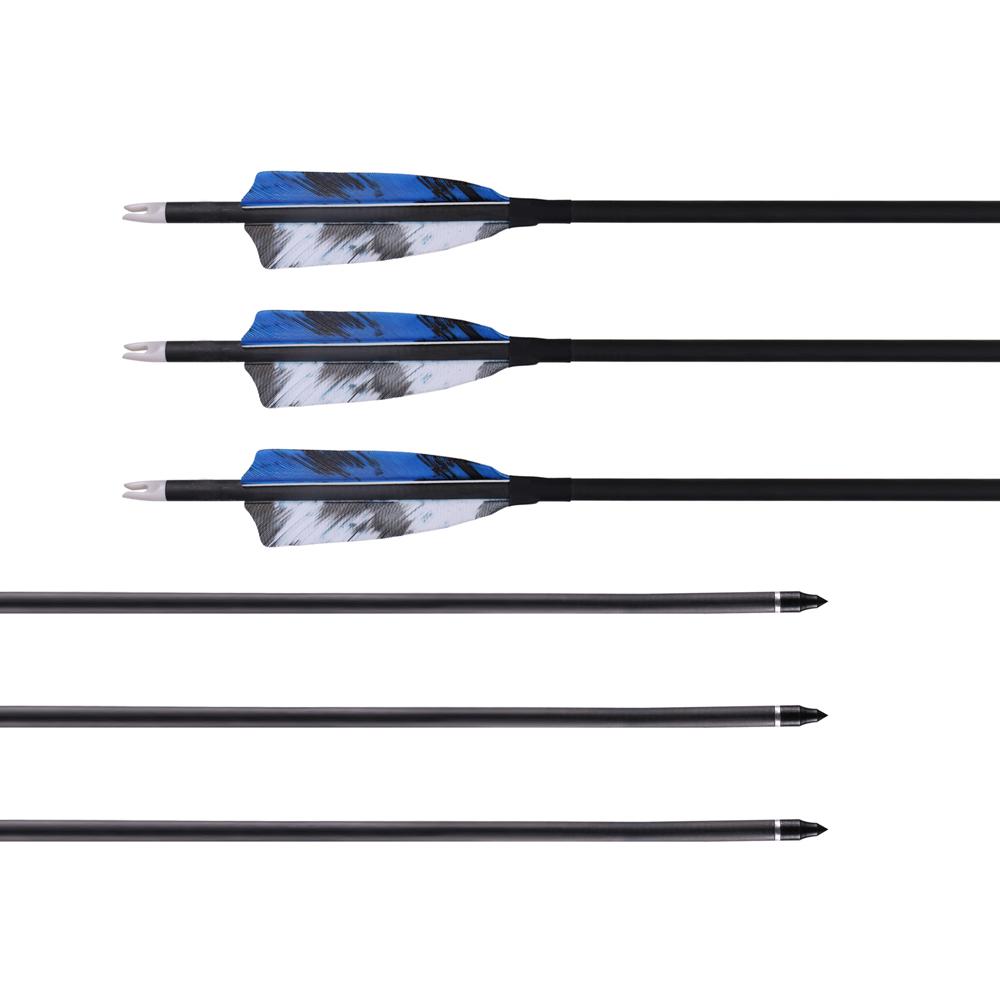 32" 7.6mm Spine 400 Fletched Mixed Carbon Arrows