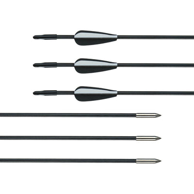 31" 6mm Spine 750 Black Fiberglass Arrows