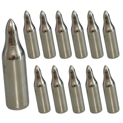 12x Silver Vintage Steel Glue-on Field Points