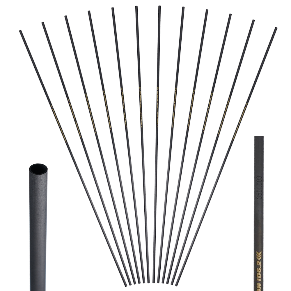 TopArchery 33" ID 6.2mm Straightness 0.003 Spine 300/350/400/500/600 Pure Carbon Archery Arrows Shafts Black