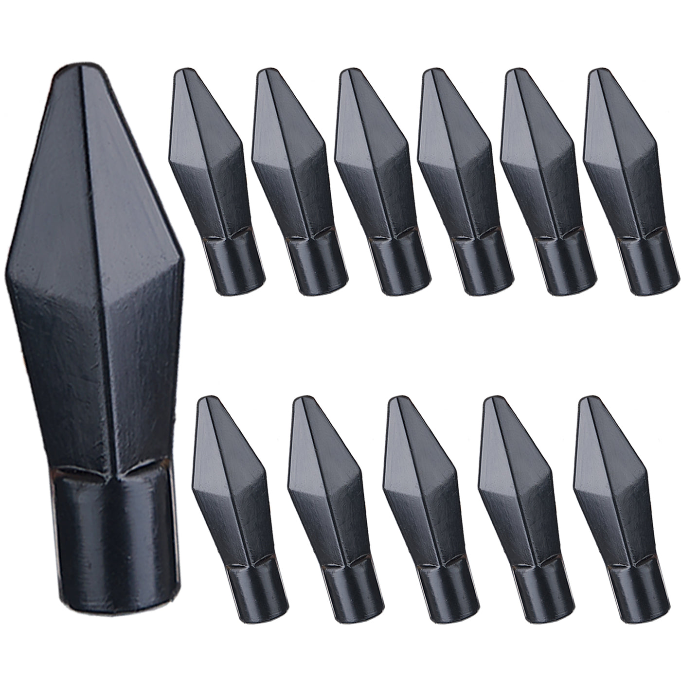 12x Black Rubber Blunt Tapered Arrowheads
