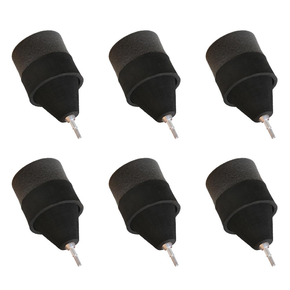 6x Black Sponge Foam Arrowheads