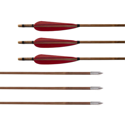 Red Fletched Bamboo Arrows