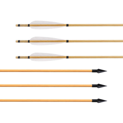 White Fetched Wood Arrows with Broadheads