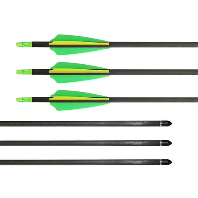 32" 7.5mm Spine 400 Green Fletched Pure Carbon Arrows