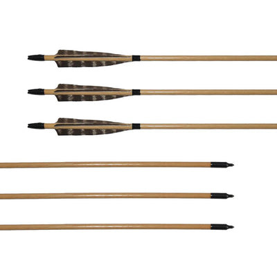 Natural Barred Wood Arrows with Plastic Nocks