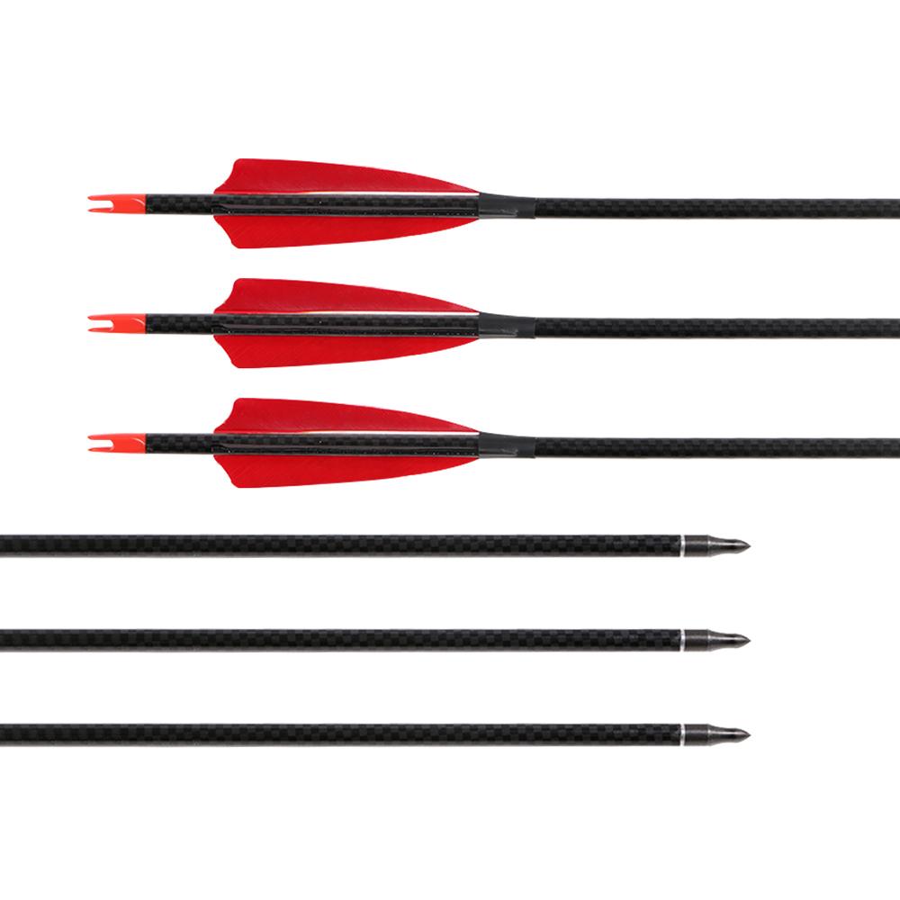 32" 7.5mm Spine 500 Fletched Pure Carbon Arrows