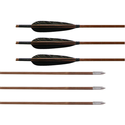 Black Fletched Bamboo Arrows