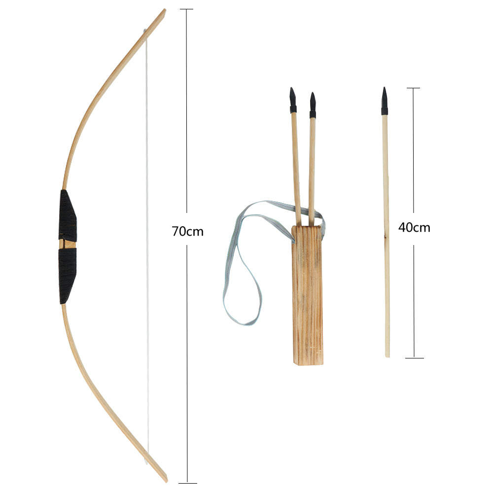 2 Packs 27" Kids Wood Bamboo Bows Arrows Kit