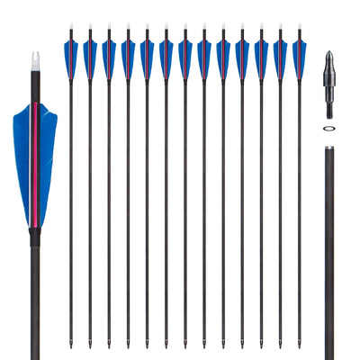 60" Laminated Takedown Recurve Bow 12x 0.003 Straightness Spine 300 Pure Carbon Arrows