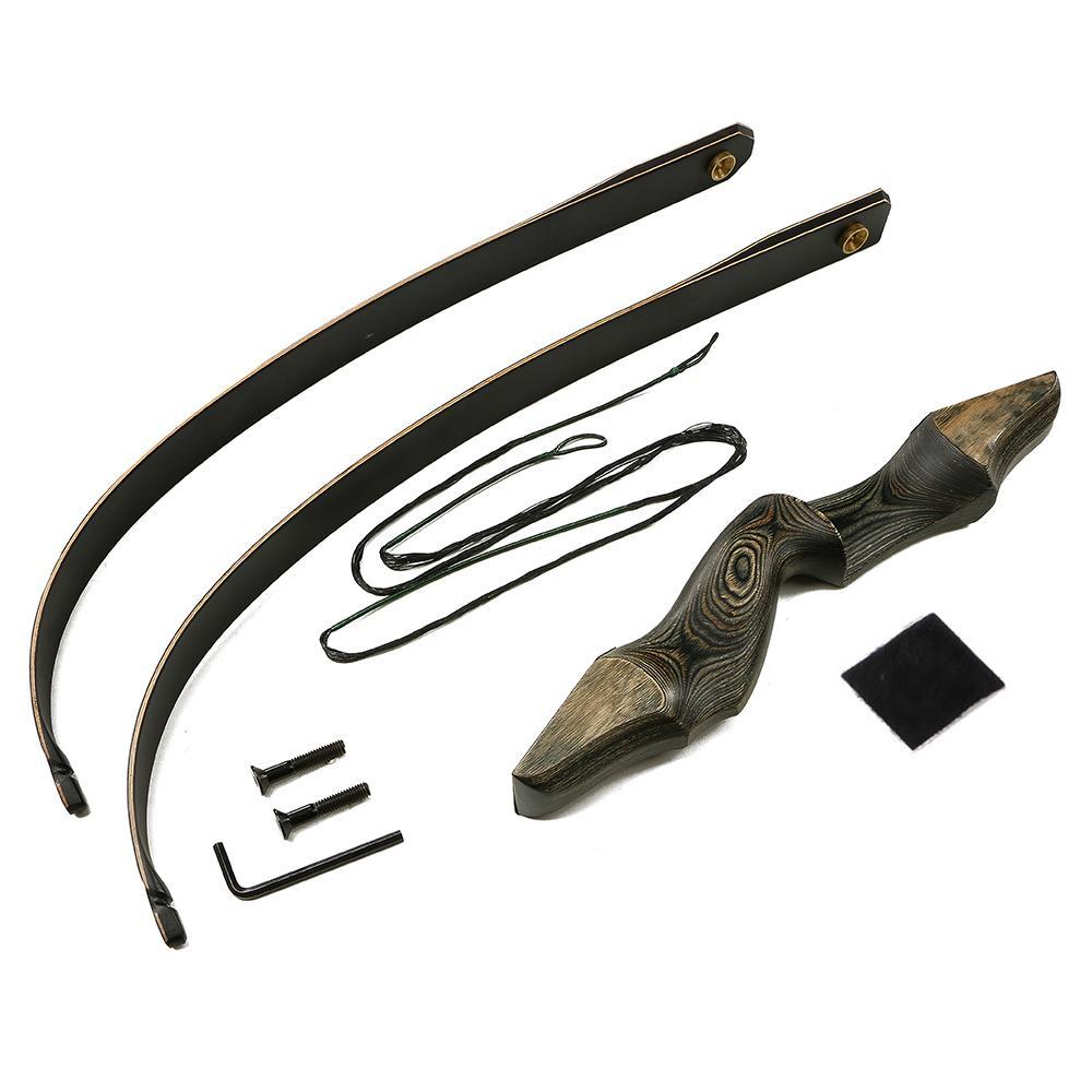 60" Laminated Takedown Recurve Bow 12x 0.003 Straightness Spine 300 Pure Carbon Arrows