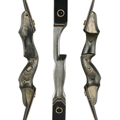 60" Laminated Takedown Recurve Bow 12x 0.003 Straightness Spine 300 Pure Carbon Arrows