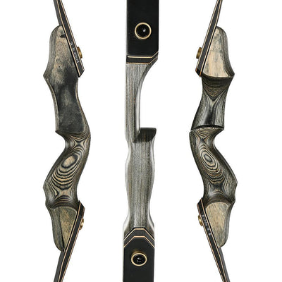 60" Laminated Takedown Recurve Bow 12x 0.003 Straightness Spine 300 Pure Carbon Arrows