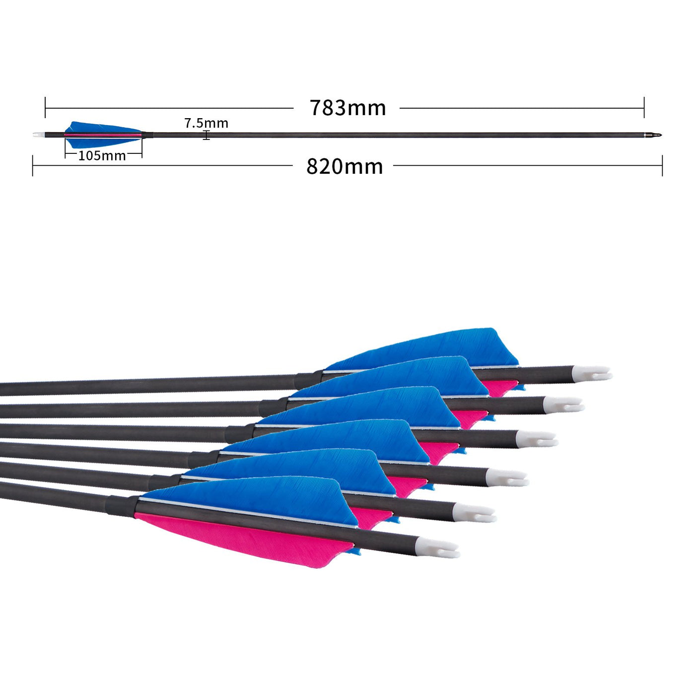 60" Laminated Takedown Recurve Bow 12x 0.003 Straightness Spine 300 Pure Carbon Arrows