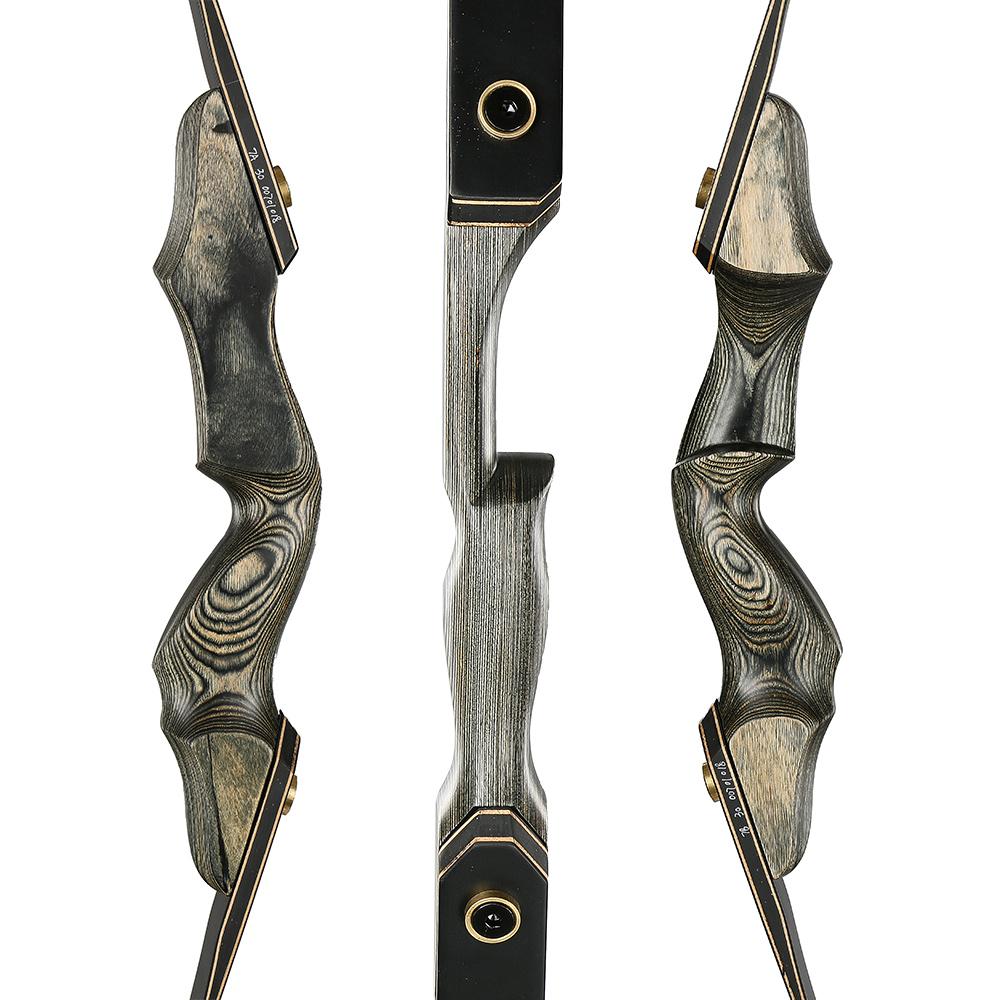 60" Laminated Takedown Recurve Bow with 12x Carbon Arrows Stringer Archery Target Hunting