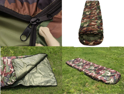 3-Season Camo Waterproof Sleeping Bag for Outdoor Survival Travel Camping Hiking