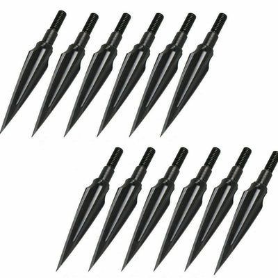 12x 120-grain Black Screw-in Tapered Broadheads Sharp Points Metal Tips