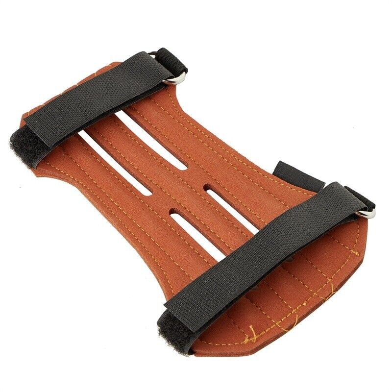 Brown 2-strap Armguard with Finger Saver