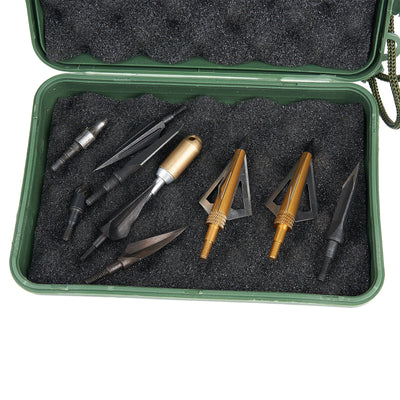 Green Archery Arrowhead Broadhead Box Plastic PVC