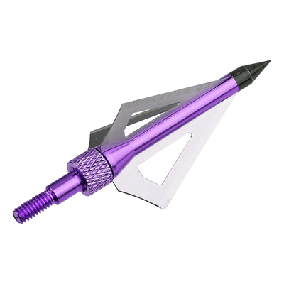 12x 100-grain Screw-in Archery Broadheads Purple/Silver