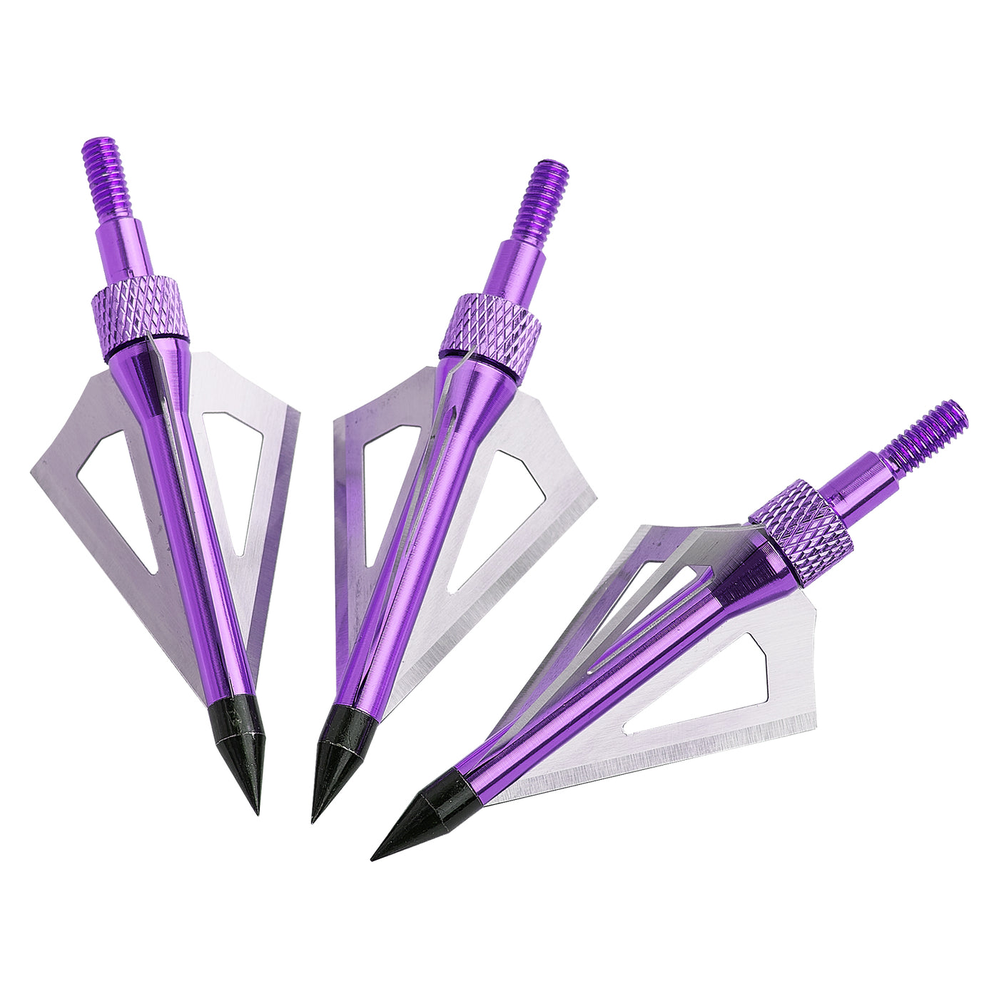 12x 100-grain Screw-in Archery Broadheads Purple/Silver