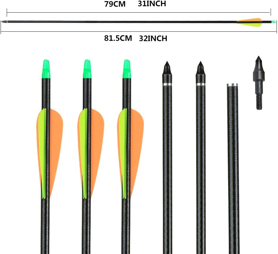 TopArchery 57" Ambidextrous Takedown Youth Recurve Bow and 6x Arrow Set Archery for Beginner Teenagers Right Left Hand 20-40lbs