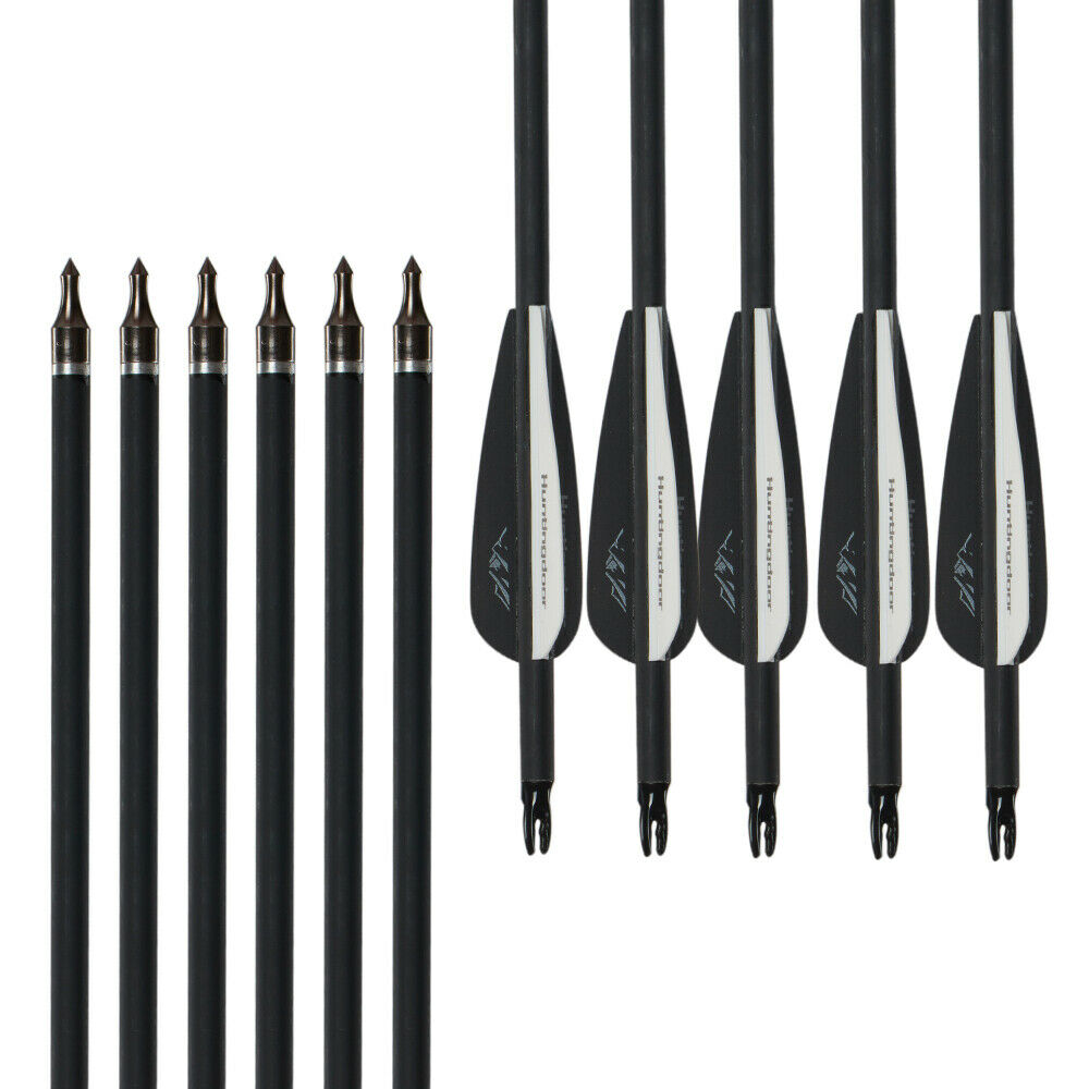 12x 31.5" Archery Carbon Arrows & Quiver for Compound Recurve Bow Target