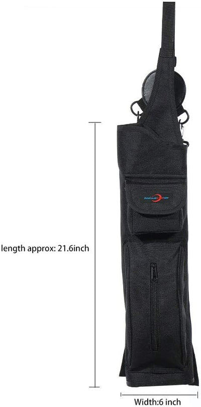 Archery Canvas Back Arrow Quiver Arrow Holder Shoulder Hanged Target Shooting Quiver for Arrows with Two Front Pockets