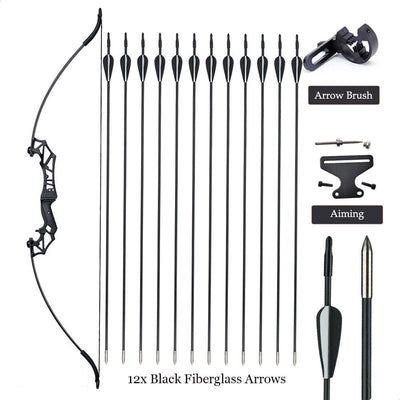 54" TopArchery Flying Eagle Takedown Recurve RH Bow 12x Arrows Archery Hunting Target 20-55lbs